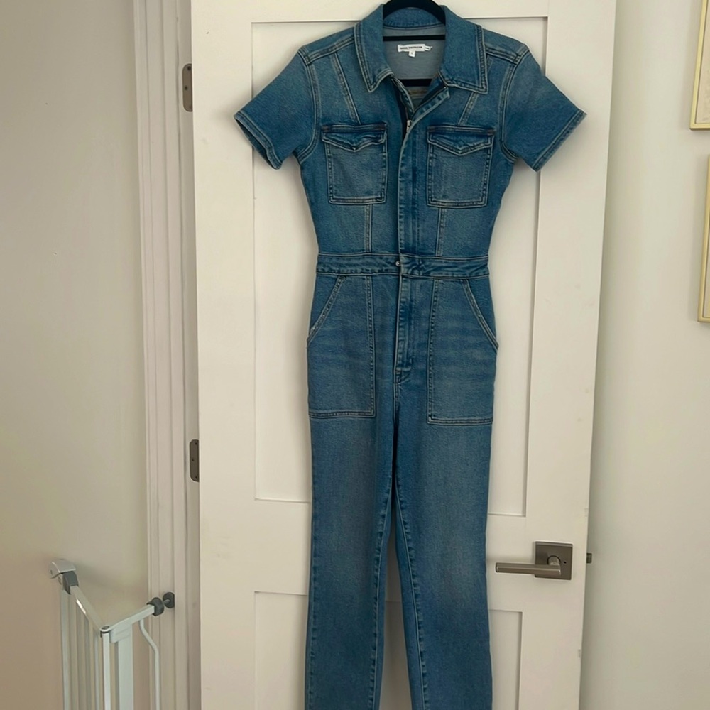 Good American denim jumpsuit